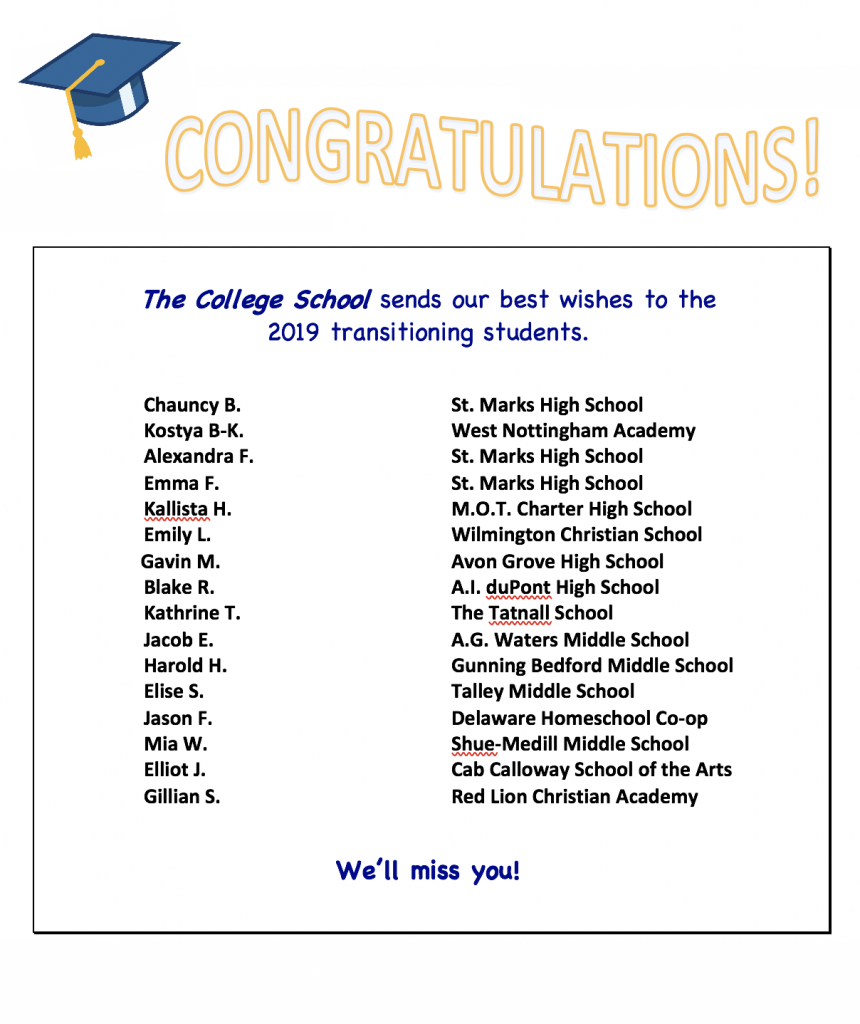 Summer Greetings The College School