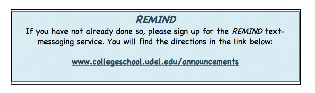 Sign up for the College School's Remind texts